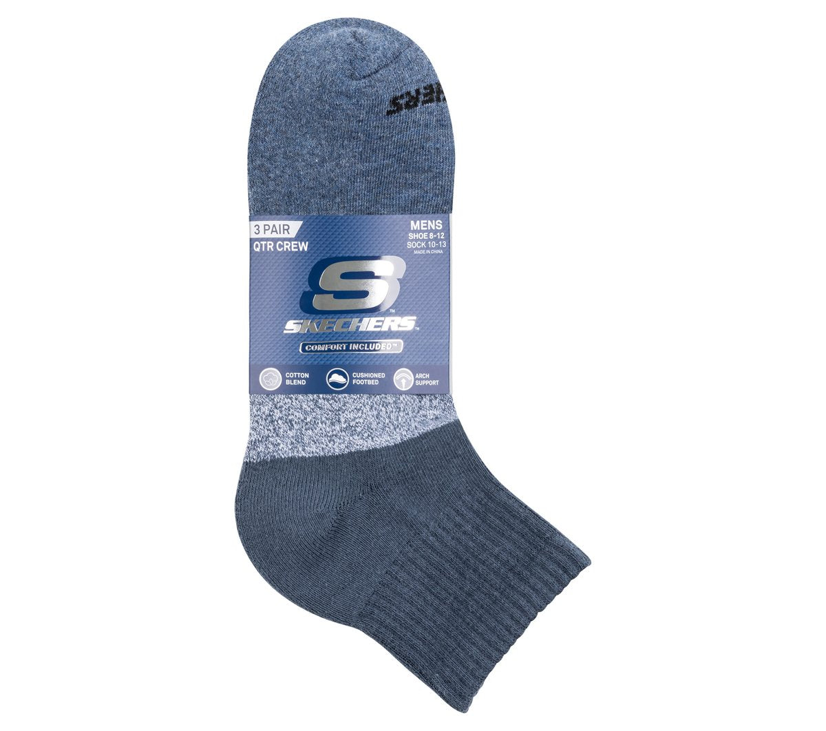 Skechers Men|Clothing | 3 Pack Men's Colorblock Quarter Socks