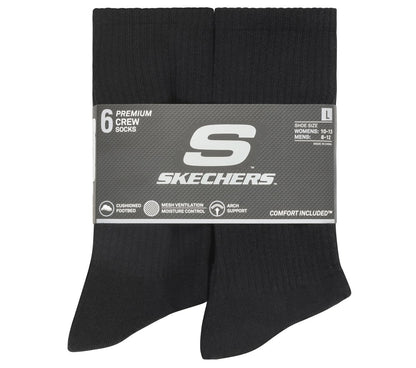 Skechers Clothing | 6 Pack Large Core Crew Socks