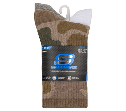 Skechers Clothing | 3 Pack Boys' Crew Camo Socks