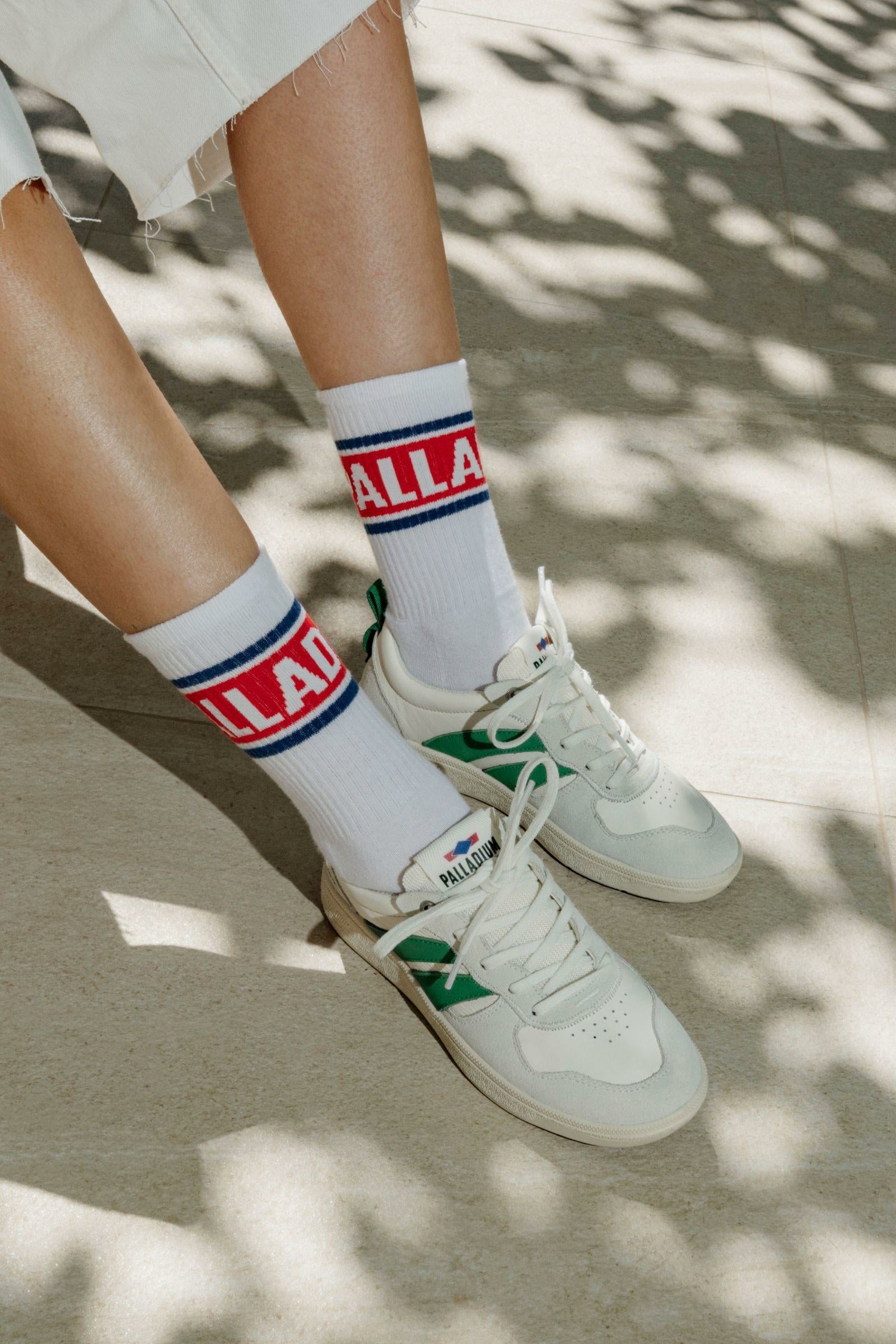PALLACUP FLAME LTH CREAM/FOLIAGE GREEN Palladium